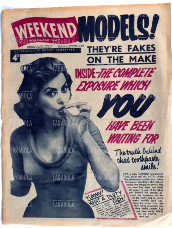 Sophia Loren, Copertina di Weekend Models, 1953