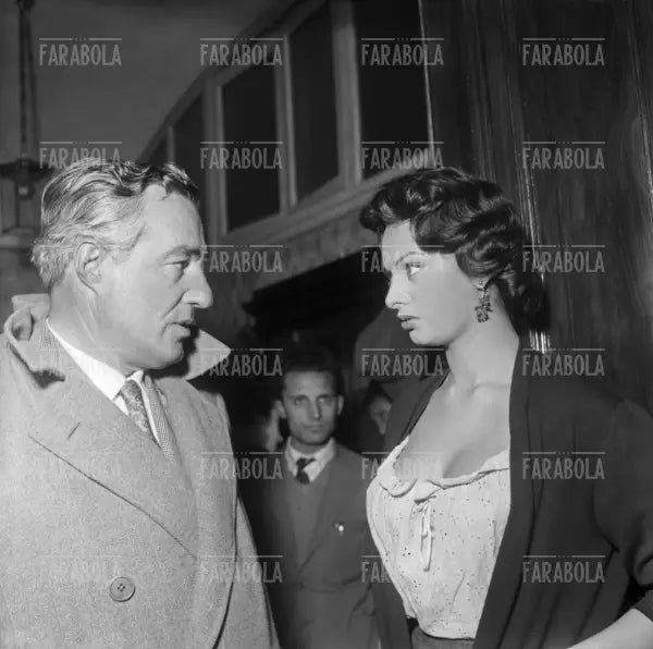 Sophia Loren e Vittorio De Sica sul set, Film L'oro di Napoli, Napoli, 1954