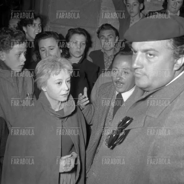 Federico Fellini e Giulietta Masina sul set del film La Strada, 1954