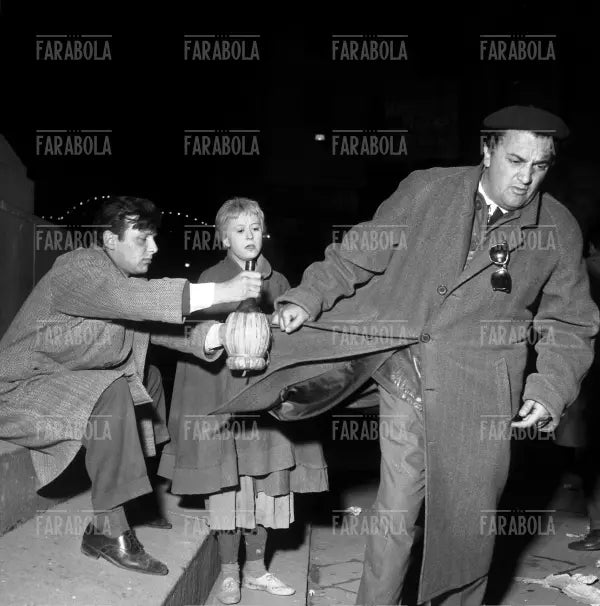 Federico Fellini e Giulietta Masina sul set del film La Strada, 1954