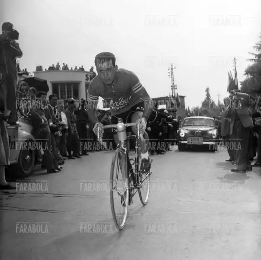 Bruno Monti alla cronometro di Riva del Garda, Giro d'Italia, 1954