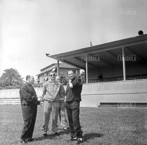 Lajos Czeizler, Silvio Piola e Gino Cappello, Ritiro della Nazionale ai Mondiali di calcio, Vevey, 1954