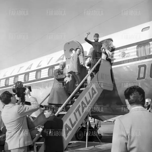 Sophia Loren all'Aeroporto di Ciampino, Roma, 1954