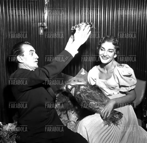 Maria Callas e Luchino Visconti, Prima della Scala con La Vestale, Milano, 1954
