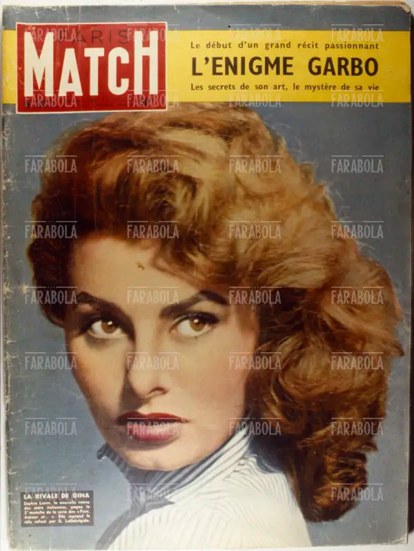 Sophia Loren, Copertina di Paris Match, 1955