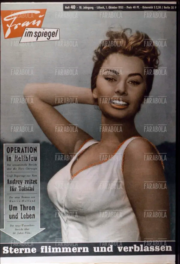 Sophia Loren, Copertina di Frau im Spiegel, 1955