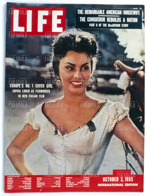 Sophia Loren, Copertina di Life, 1955