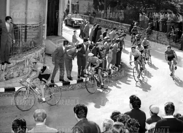Angelo Conterno, Pietro Nascimbene e Louison Bobet, Giro di Lombardia, 1955
