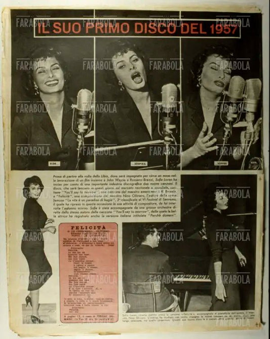 Sophia Loren, Articolo di Sorrisi e Canzoni, 1955