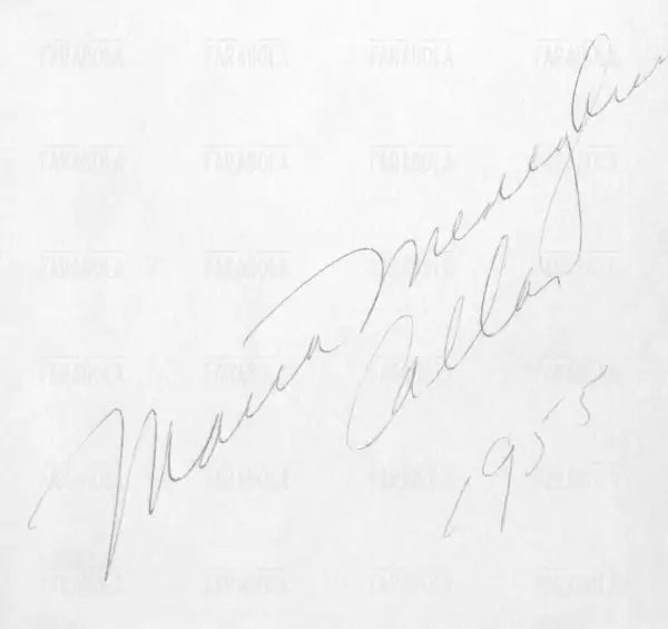Firma di Maria Callas, 1955