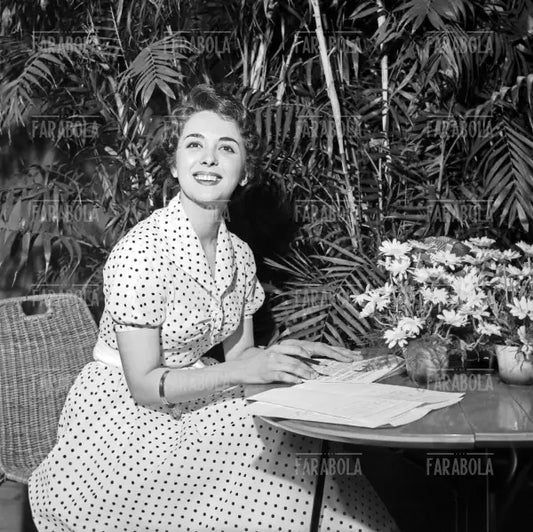 Marisa Borroni alla sfilata della Rinascente, Milano, 1957