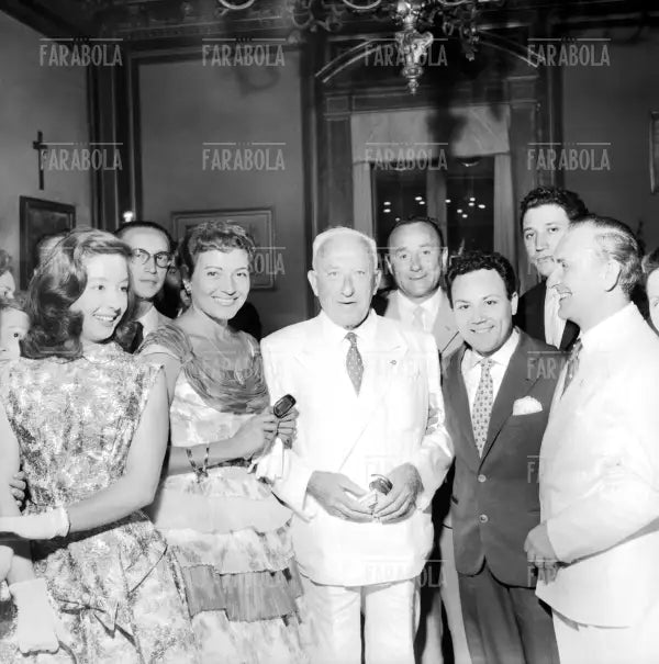 Achille Lauro, Nilla Pizzi, Claudio Villa, Gloria Christian, Narciso Parigi e Nello Segurini, Festival La Scala d'oro, Capri, 1957