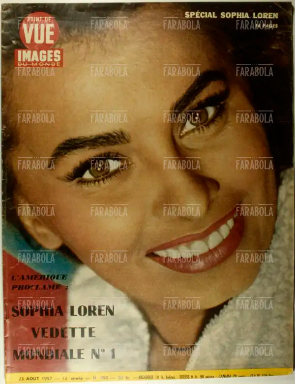 Sophia Loren, Copertina di Point de vue, 1957
