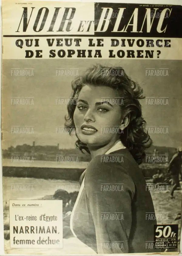 Sophia Loren, Copertina di Noir et Blanc, 1958