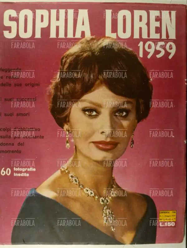 Sophia Loren, Copertina di una rivista con la sua biografia, 1959