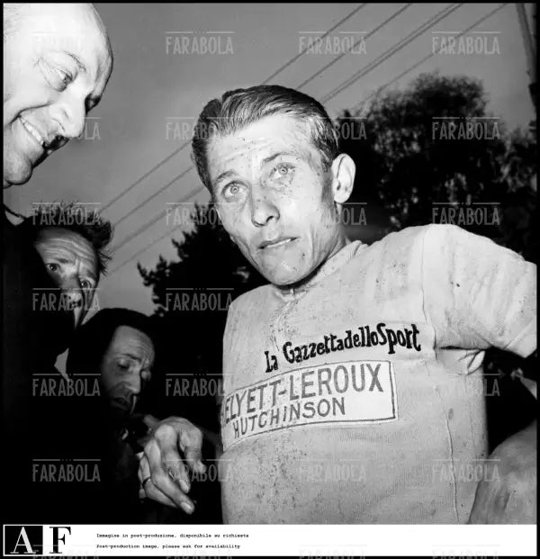 Jacques Anquetil all'arrivo a Courmayeur, Giro d'Italia 1959