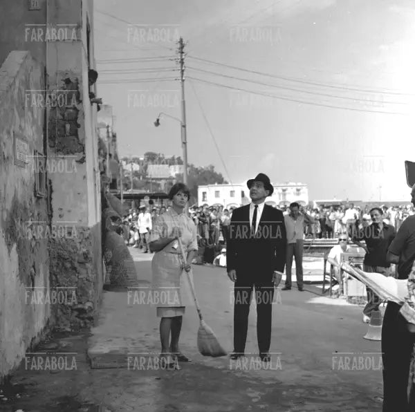 Sophia Loren e Clark Gable sul set, Film La baia di Napoli, Capri, 1959