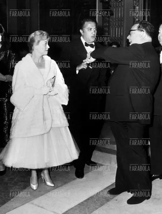 Federico Fellini, Giulietta Masina e Aldo Fabrizi, Roma, 1959