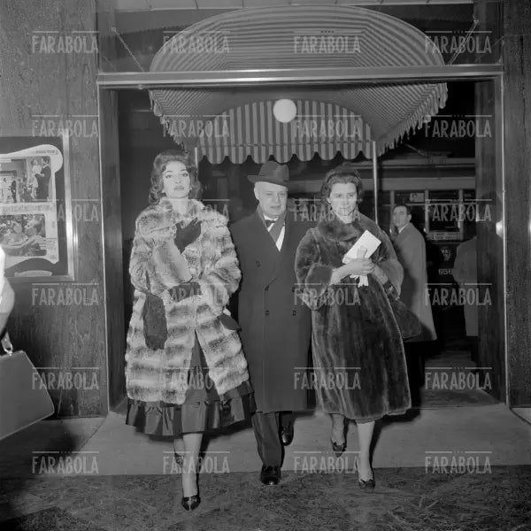 Maria Callas e Antonio Ghiringhelli, Prima del film La dolce vita, Milano, 1960