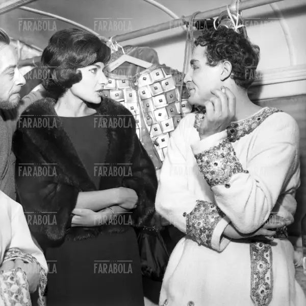 Maria Callas e Vittorio Gassman, Prima di Adelchi del Teatro Popolare Italiano, Milano, 1960