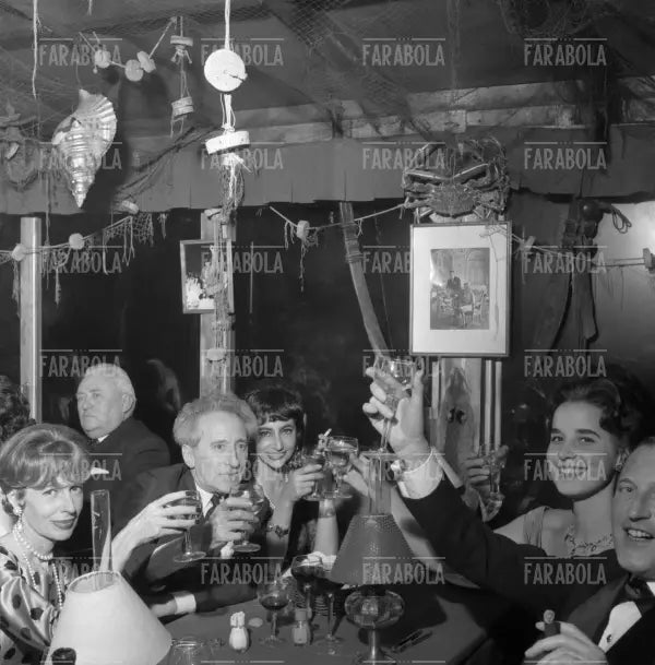 Francine Weisweiller, Jean Cocteau e Jeannine Worms, Capodanno a Le Pirate, Saint-Jean-Cap-Ferrat, 1960