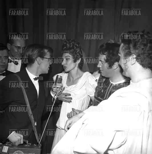Maria Callas, Ettore Bastianini e Antonio Votto, Prima della Scala, Milano, 1960