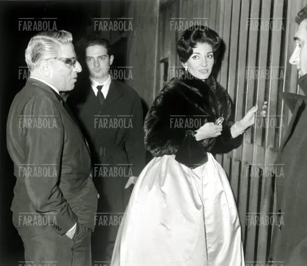 Aristotele Onassis e Maria Callas tornano dal Dopo Scala, Milano, 1960