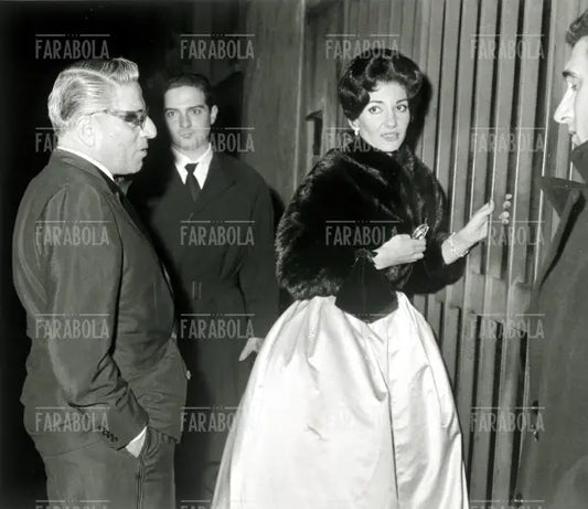 Aristotele Onassis e Maria Callas tornano dal Dopo Scala, Milano, 1960
