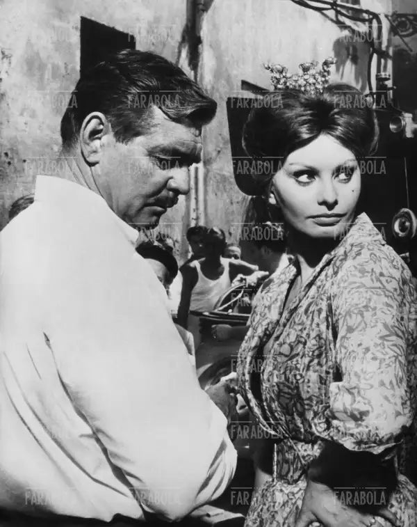 Sophia Loren e Clark Gable sul set, Film La baia di Napoli, 1960