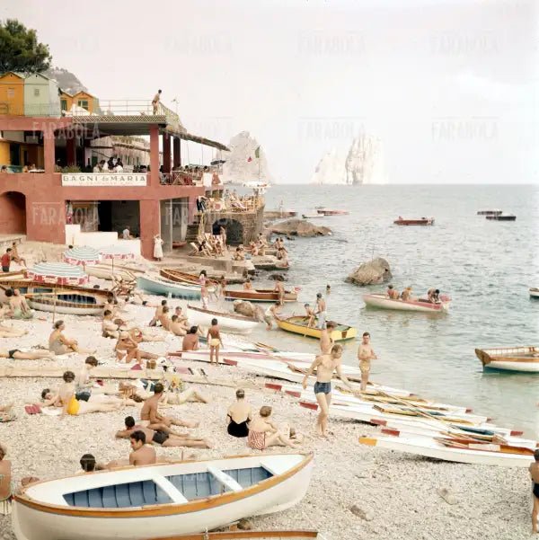 Spiaggia, Capri, anni 60