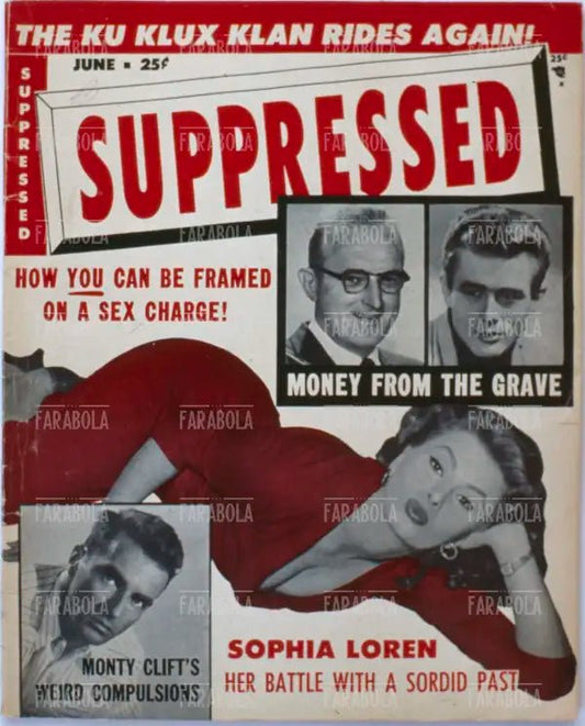 Sophia Loren, Montgomery Clift e James Dean, Copertina di Suppressed, anni 60