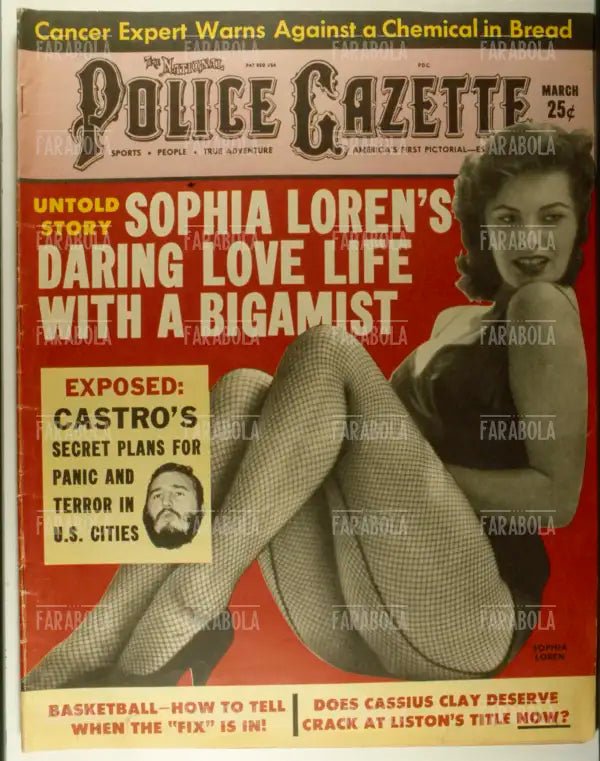 Sophia Loren, Copertina di The National Police Gazette, anni 60