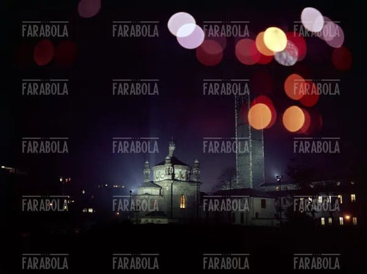 Basilica di Sant'Eustorgio di notte, Milano, anni 60