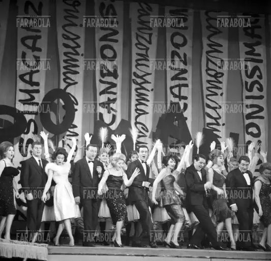 I cantanti in gara alla finale di Canzonissima, Vicenza, 1961