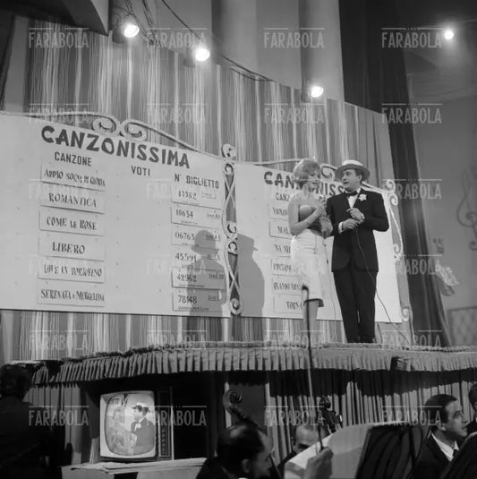 Lilli Lembo e Alberto Lionello, finale di Canzonissima, Vicenza, 1961
