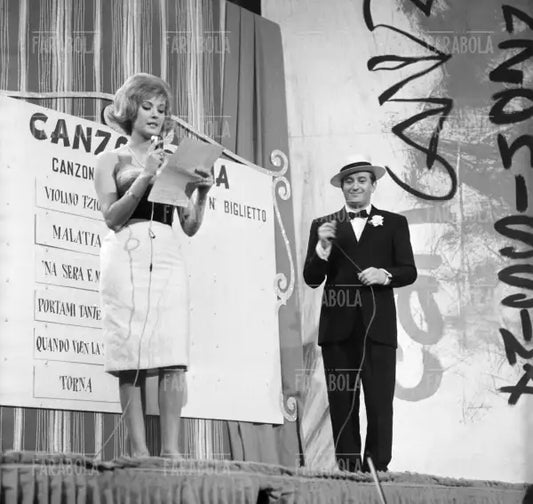 Lilli Lembo e Alberto Lionello, finale di Canzonissima, Vicenza, 1961