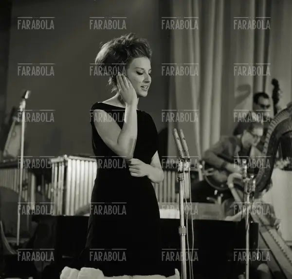 Mina durante le prove, Festival di Sanremo, 1961