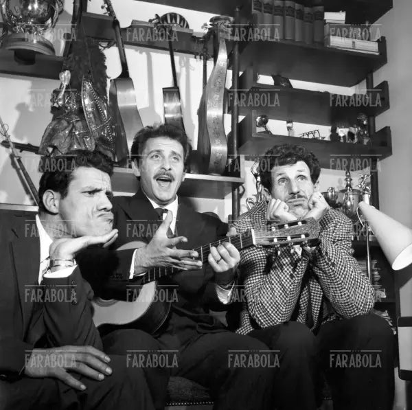 Domenico Modugno, Franco Franchi e Ciccio Ingrassia, Roma, 1961