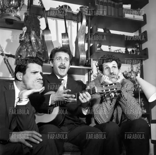 Domenico Modugno, Franco Franchi e Ciccio Ingrassia, Roma, 1961