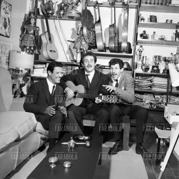 Domenico Modugno, Franco Franchi e Ciccio Ingrassia, Roma, 1961