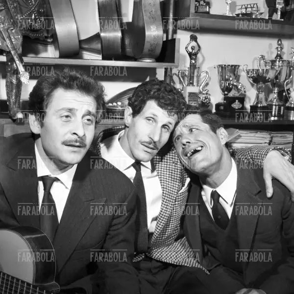 Domenico Modugno, Franco Franchi e Ciccio Ingrassia, Roma, 1961