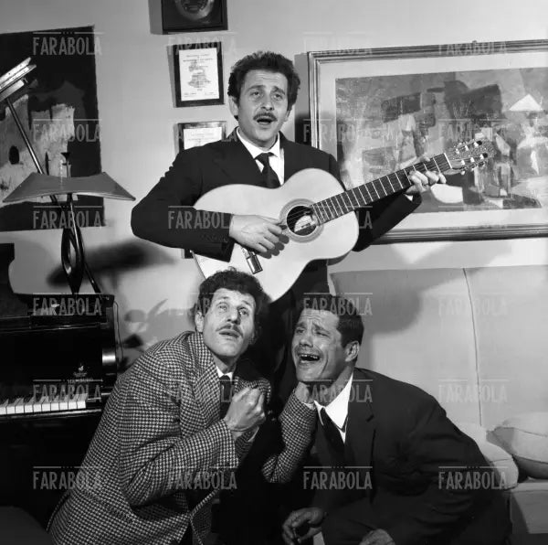 Domenico Modugno, Franco Franchi e Ciccio Ingrassia, Roma, 1961