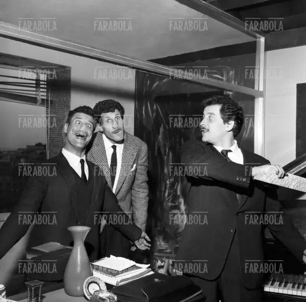 Domenico Modugno, Franco Franchi e Ciccio Ingrassia, Roma, 1961