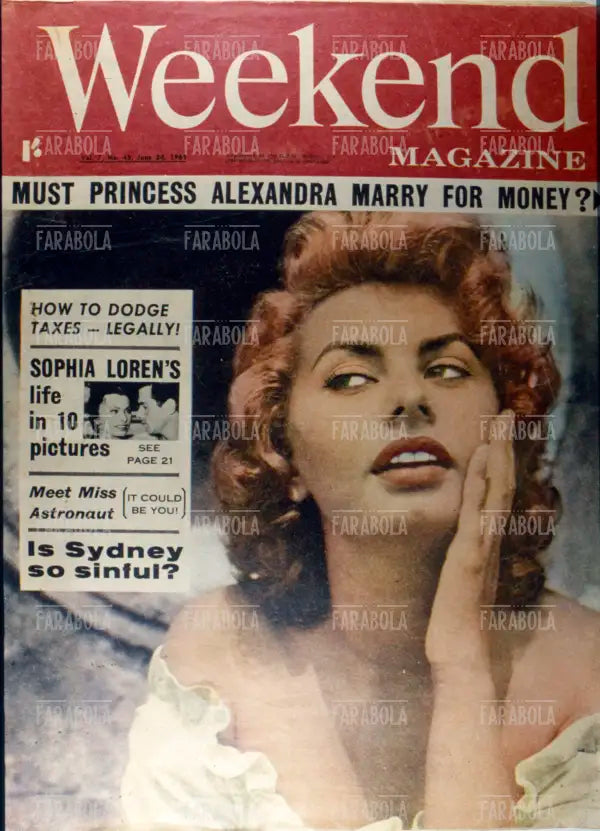 Sophia Loren, Copertina di Weekend, 1961