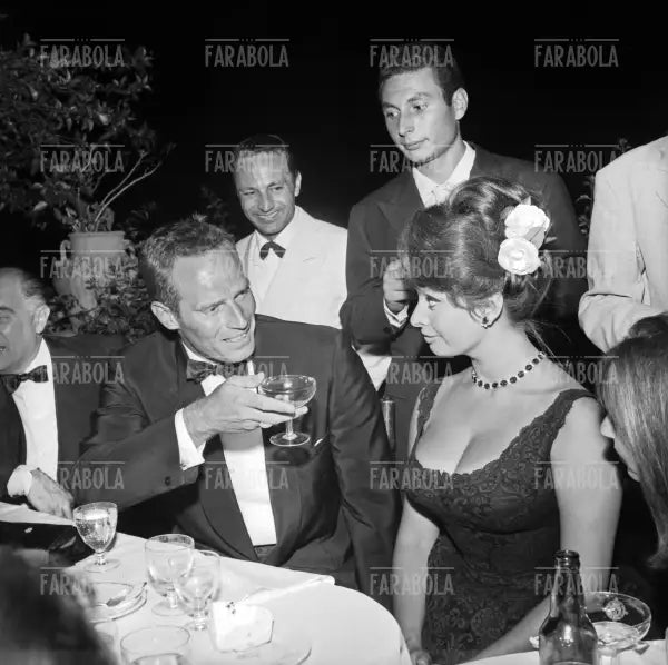 Sophia Loren e Charlton Heston, Premio David di Donatello, Taormina, 1961