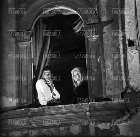 Marcello Mastroianni e Brigitte Bardot sul set, Film Vita privata, Spoleto, 1961