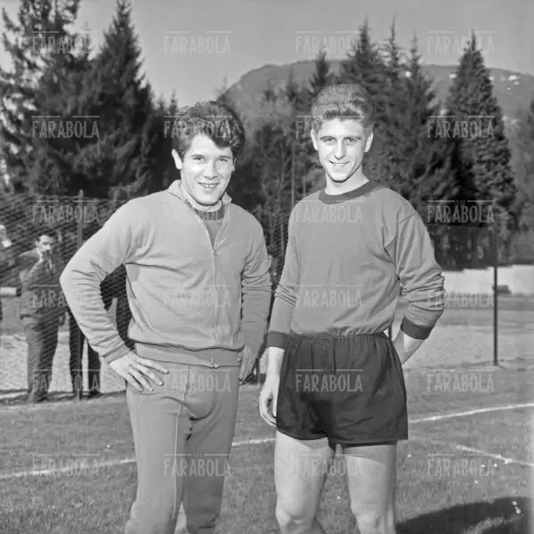 Omar Sivori e Gianni Rivera, ritiro della Nazionale, San Pellegrino, 1962
