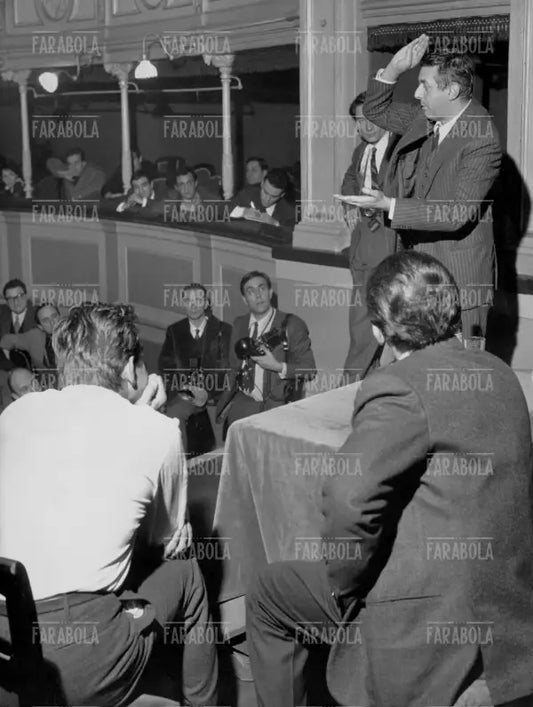 Dario Fo al Teatro Gerolamo dopo la rottura con la Rai, Milano, 1962