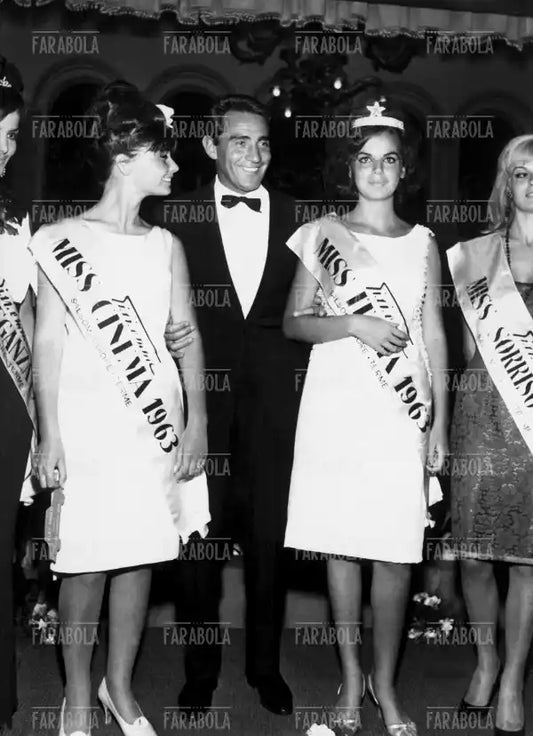 Marina Fava, Walter Chiari e Franca Dall'Olio, Miss Italia 1963