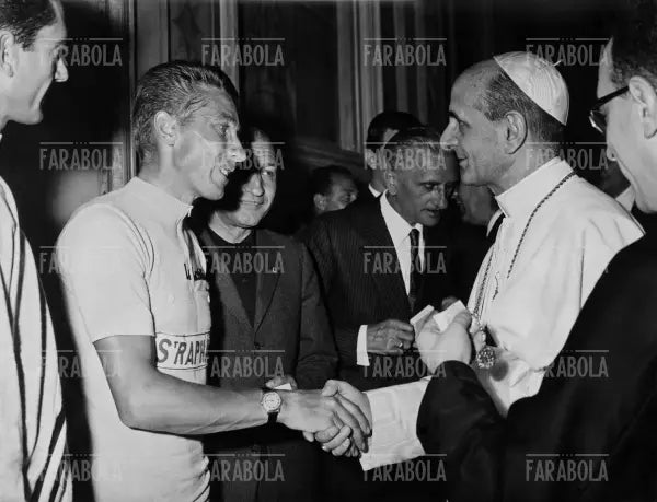Jacques Anquetil, Gino Bartali e Papa Paolo VI, Città del Vaticano, 1964